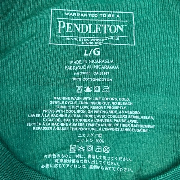 Pendleton T-Shirt Mens Large Green Harding Double Graphic Tee Western Pullover - Picture 5 of 7